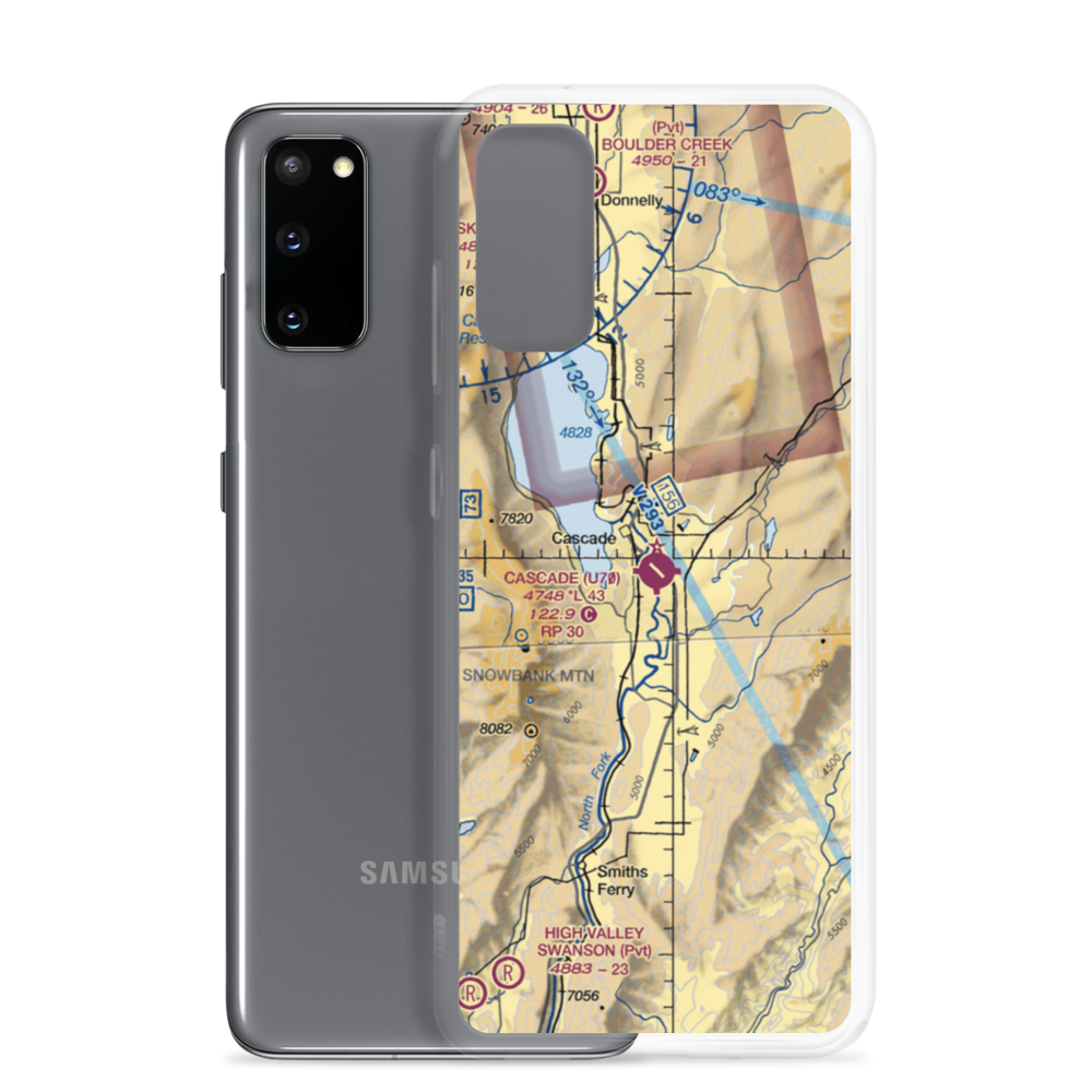 Cascade Airport (U70) VFR Sectional Samsung Case Samsung Galaxy S20 model shown