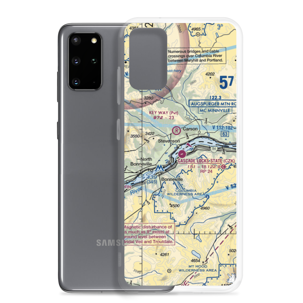 Cascade Locks State Airport (CZK) VFR Sectional Samsung Case Samsung Galaxy S20 Plus model shown