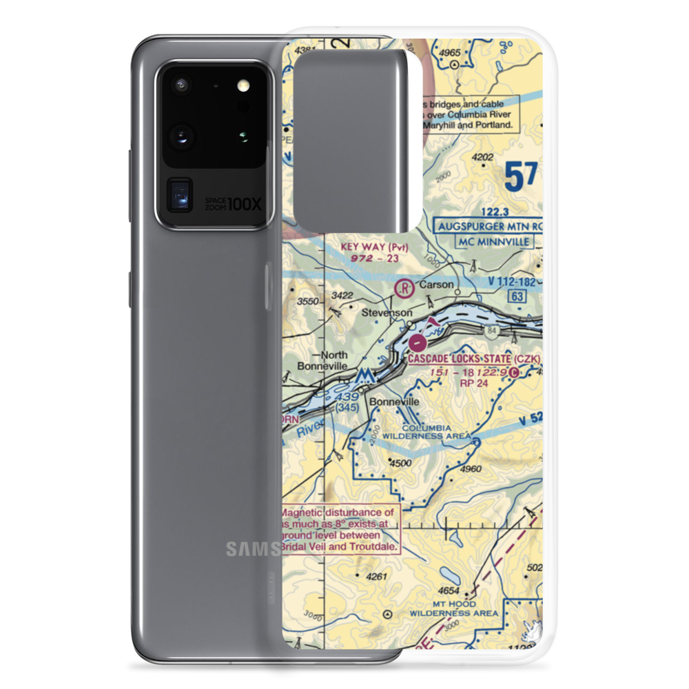 Cascade Locks State Airport (CZK) VFR Sectional Samsung Case Samsung Galaxy S20 Ultra model shown