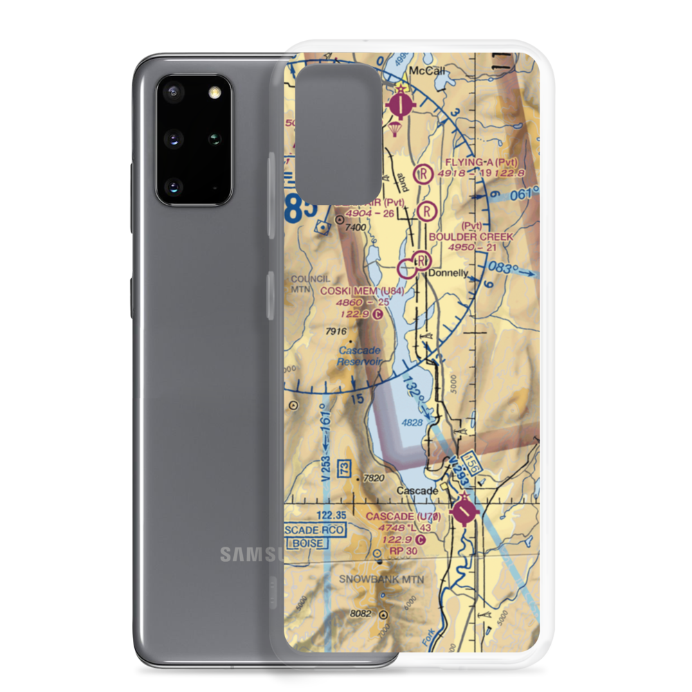 Cascade Reservoir Private Strip (US-0011) VFR Sectional Samsung Case Samsung Galaxy S20 Plus model shown