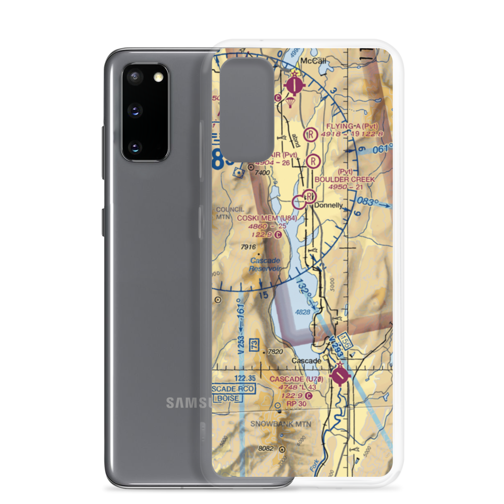Cascade Reservoir Private Strip (US-0011) VFR Sectional Samsung Case Samsung Galaxy S20 model shown