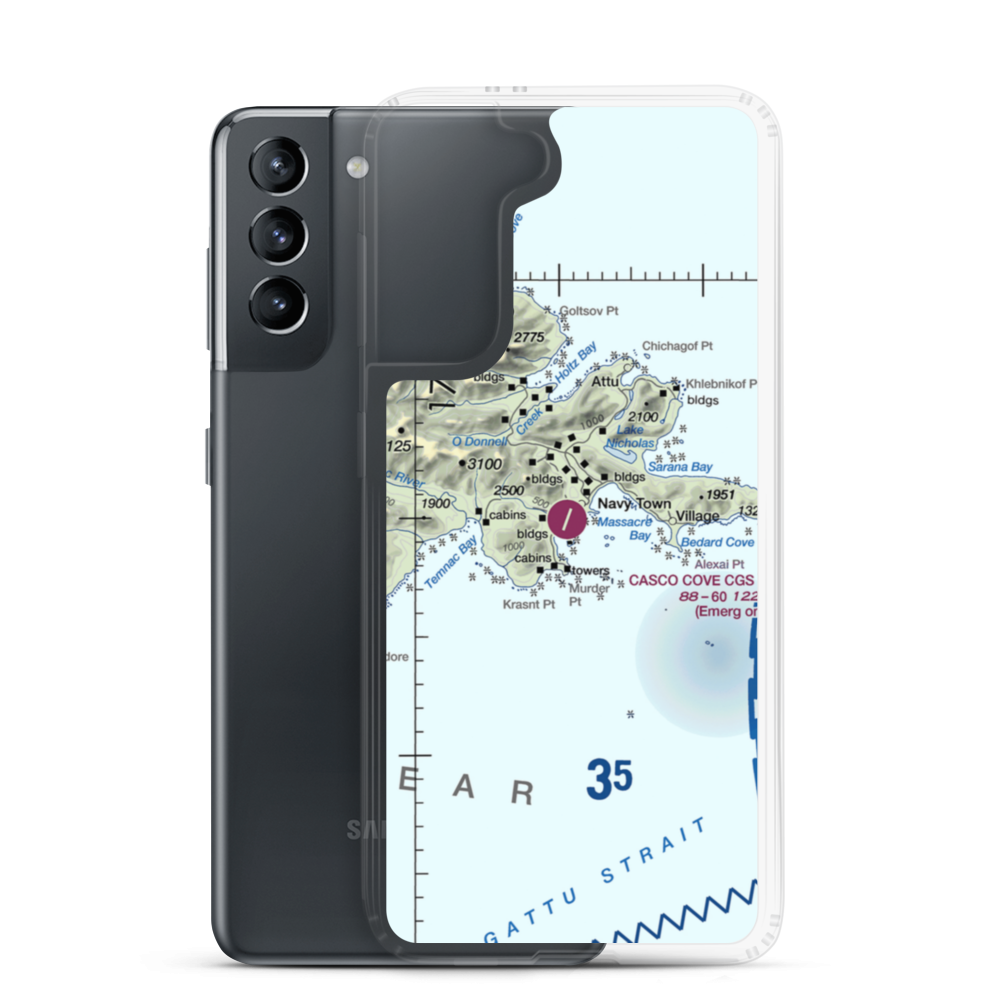 Casco Cove Coast Guard Station (ATU) VFR Sectional Samsung Case Samsung Galaxy S21 model shown