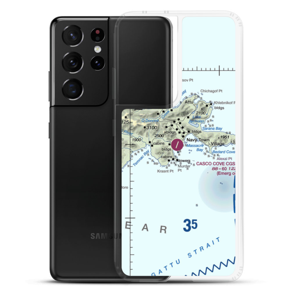 Casco Cove Coast Guard Station (ATU) VFR Sectional Samsung Case Samsung Galaxy S21 Ultra model shown