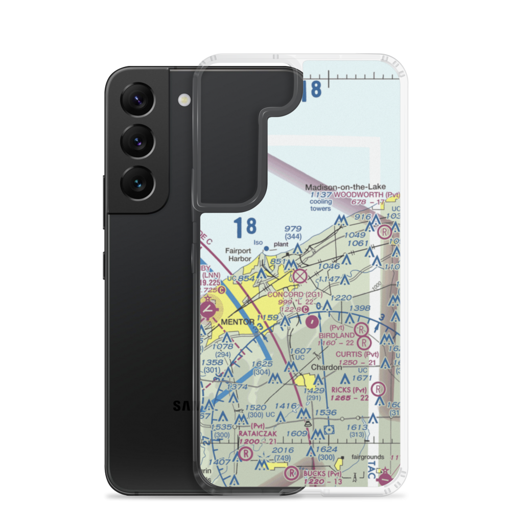 Casement Airport (PVZ) VFR Sectional Samsung Case Samsung Galaxy S22 model shown
