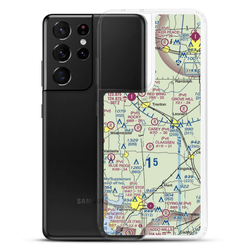 Casey Field (TE06) VFR Sectional Samsung Case Samsung Galaxy S21 Ultra model shown