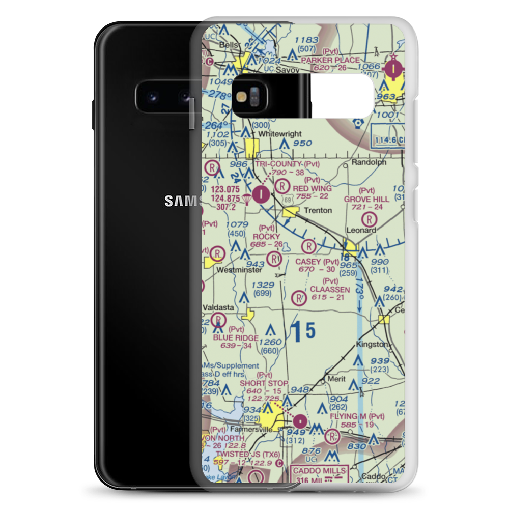 Casey Field (TE06) VFR Sectional Samsung Case Samsung Galaxy S10+ model shown