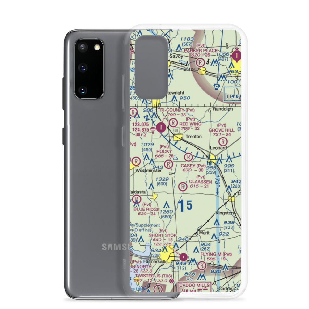 Casey Field (TE06) VFR Sectional Samsung Case Samsung Galaxy S20 model shown