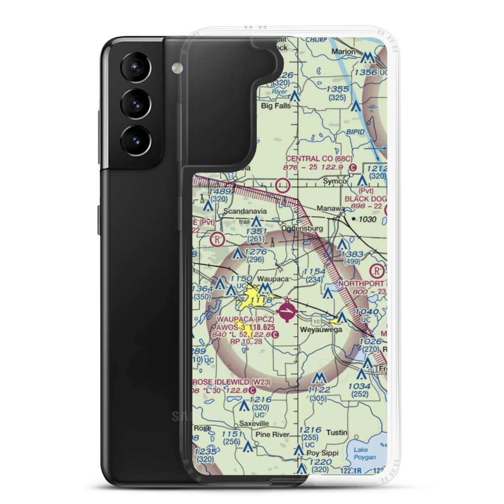 Casey Lake Airport (WS10) VFR Sectional Samsung Case Samsung Galaxy S21 Plus model shown