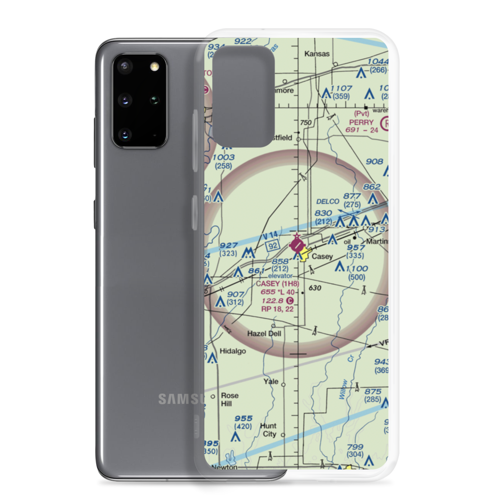 Casey Municipal Airport (1H8) VFR Sectional Samsung Case Samsung Galaxy S20 Plus model shown