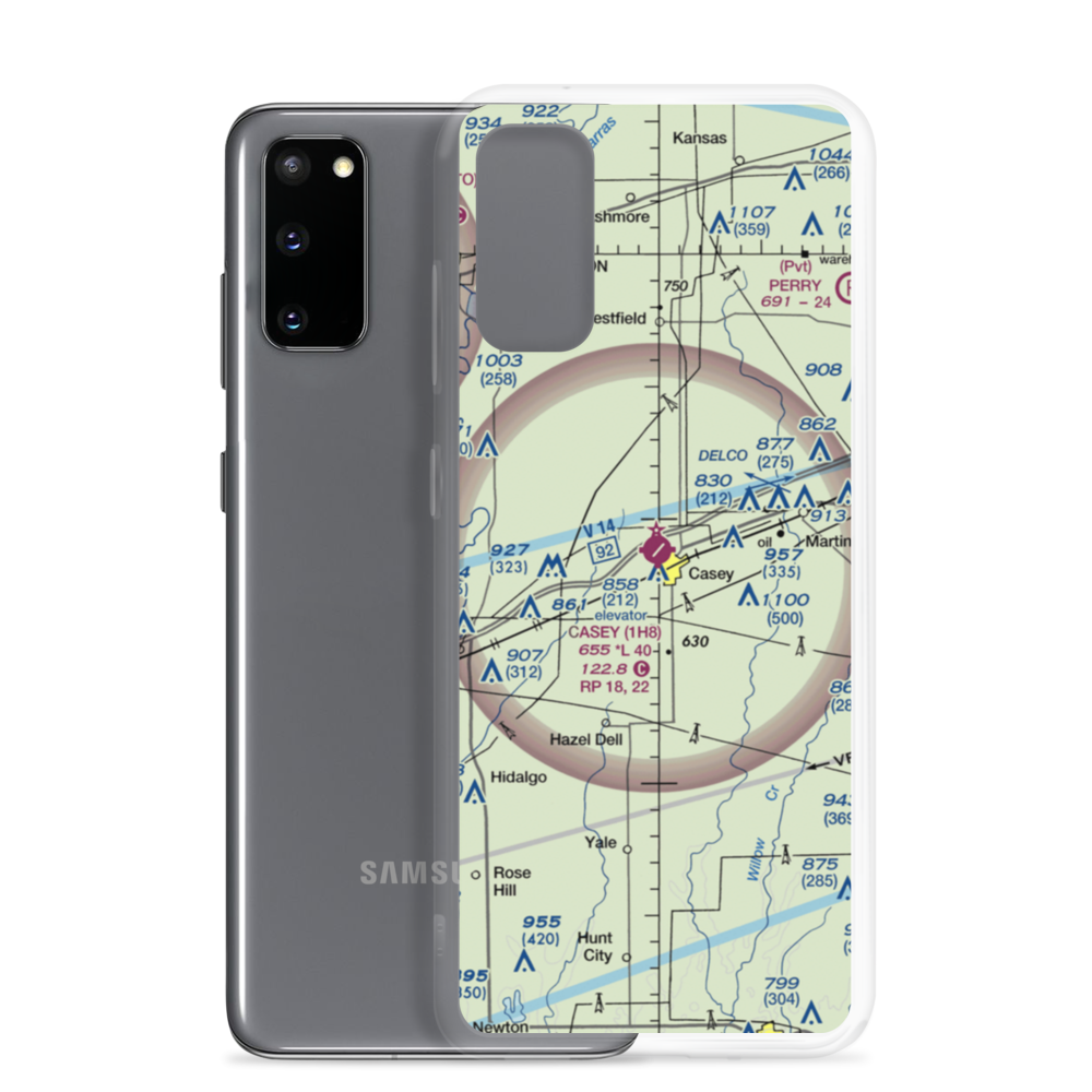 Casey Municipal Airport (1H8) VFR Sectional Samsung Case Samsung Galaxy S20 model shown