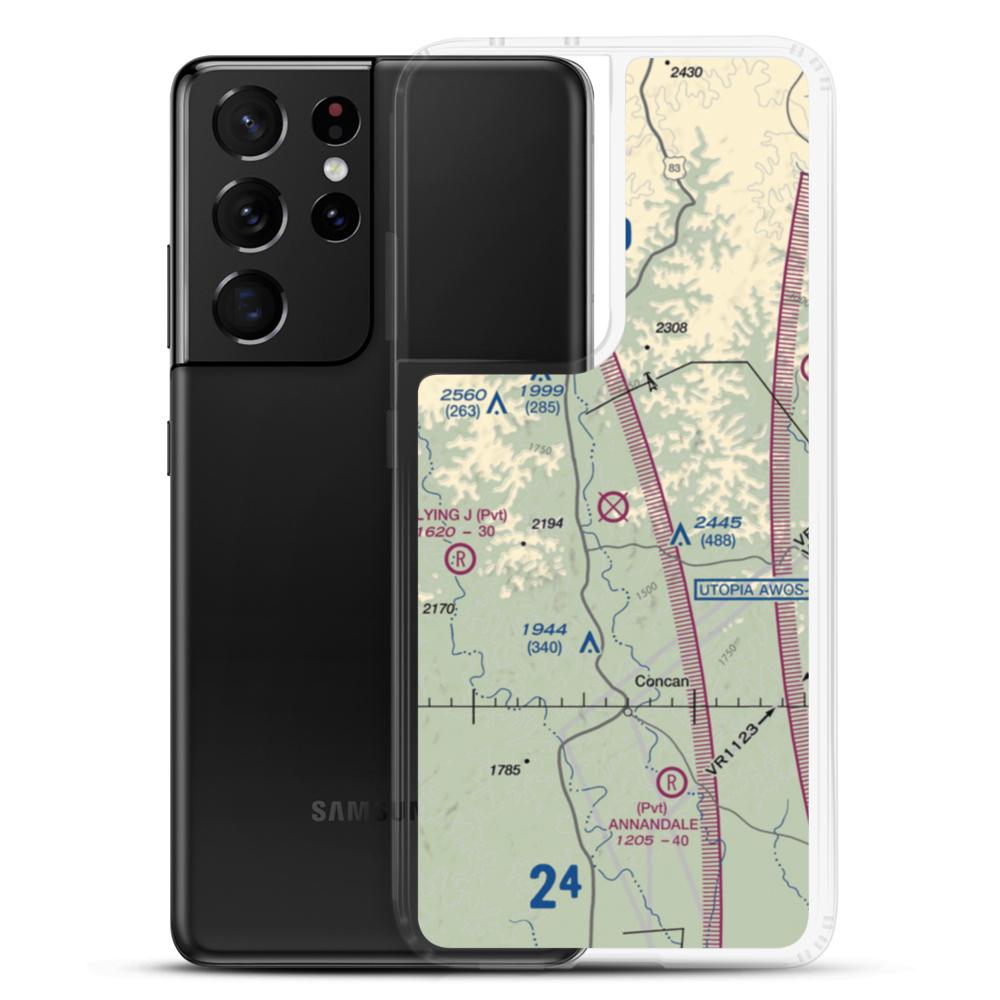 Casey Three Ranch Airport (XS62) VFR Sectional Samsung Case Samsung Galaxy S21 Ultra model shown