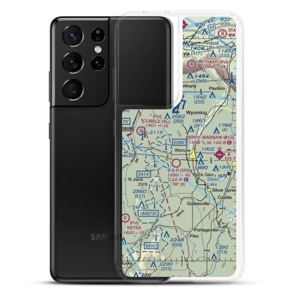 Casey's Airport (6NK1) VFR Sectional Samsung Case Samsung Galaxy S21 Ultra model shown