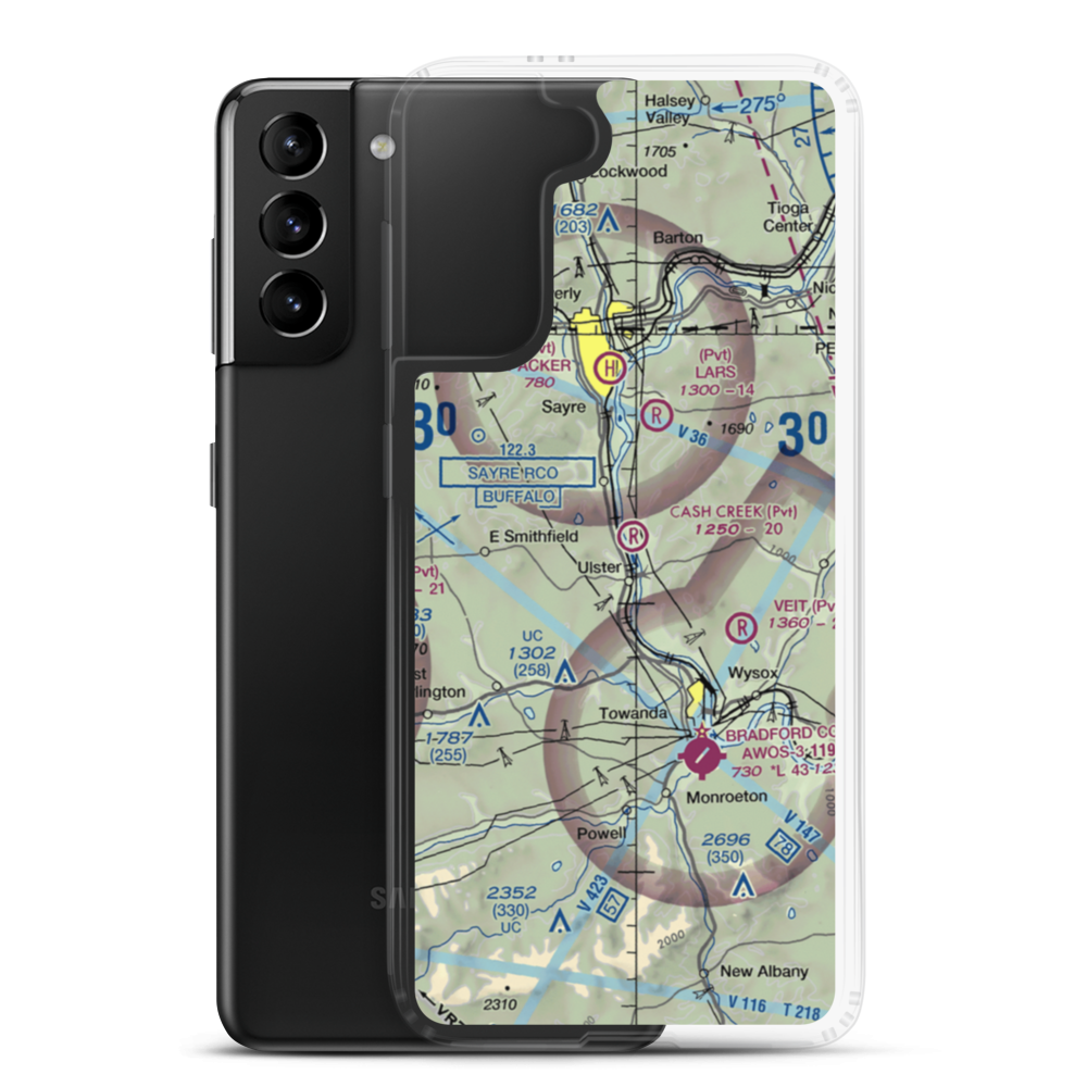 Cash Creek Airport (PN10) VFR Sectional Samsung Case Samsung Galaxy S21 Plus model shown