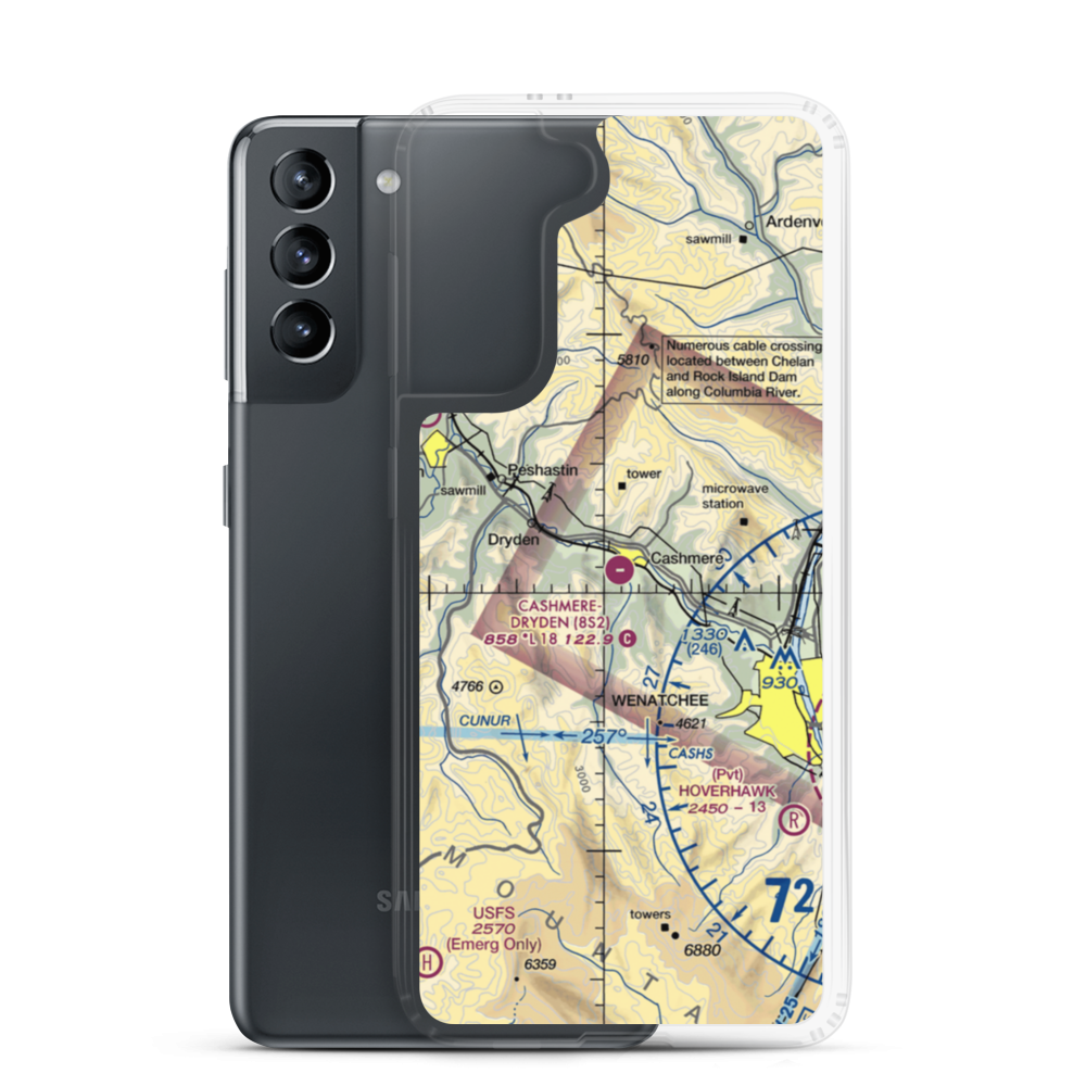 Cashmere-Dryden Airport (8S2) VFR Sectional Samsung Case Samsung Galaxy S21 model shown