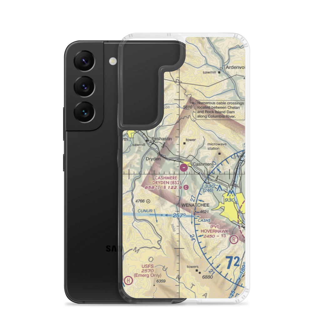 Cashmere-Dryden Airport (8S2) VFR Sectional Samsung Case Samsung Galaxy S22 model shown