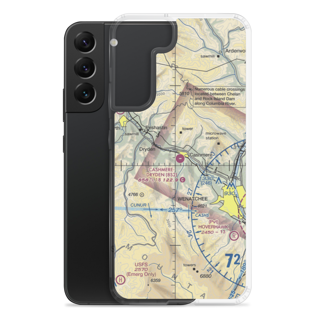 Cashmere-Dryden Airport (8S2) VFR Sectional Samsung Case Samsung Galaxy S22 Plus model shown