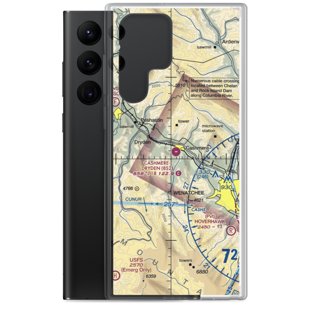 Cashmere-Dryden Airport (8S2) VFR Sectional Samsung Case Samsung Galaxy S22 Ultra model shown