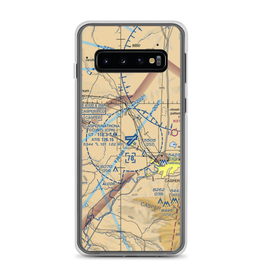 Casper-Natrona County International Airport (CPR) VFR Sectional Samsung Case Samsung Galaxy S10 model shown