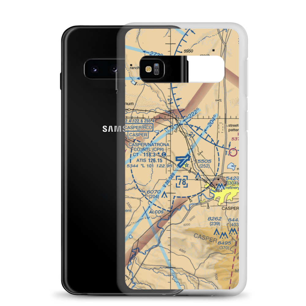 Casper-Natrona County International Airport (CPR) VFR Sectional Samsung Case Samsung Galaxy S10 model shown