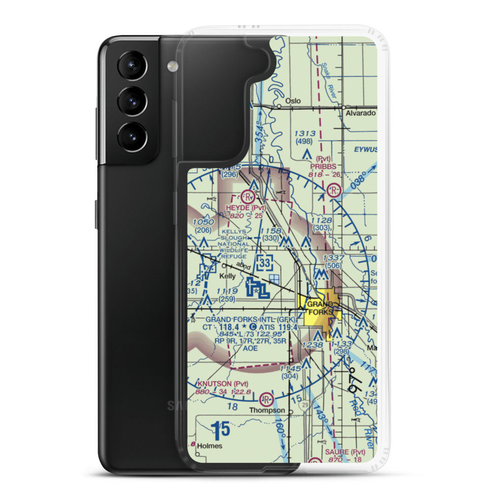 Casslindan Airport (2ND3) VFR Sectional Samsung Case Samsung Galaxy S21 Plus model shown