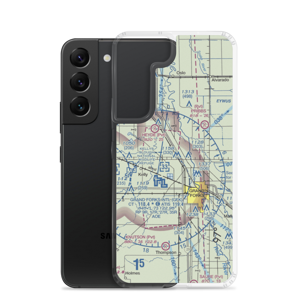 Casslindan Airport (2ND3) VFR Sectional Samsung Case Samsung Galaxy S22 model shown
