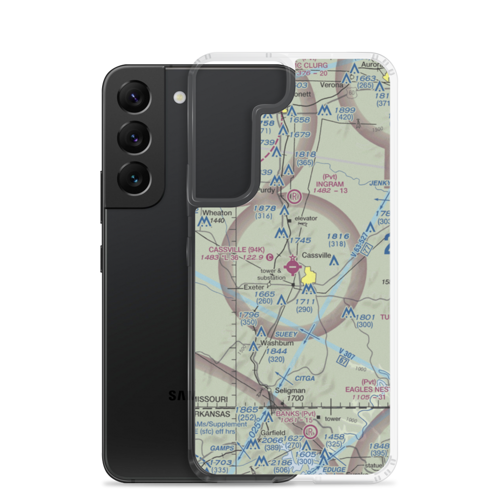 Cassville Municipal Airport (94K) VFR Sectional Samsung Case Samsung Galaxy S22 model shown