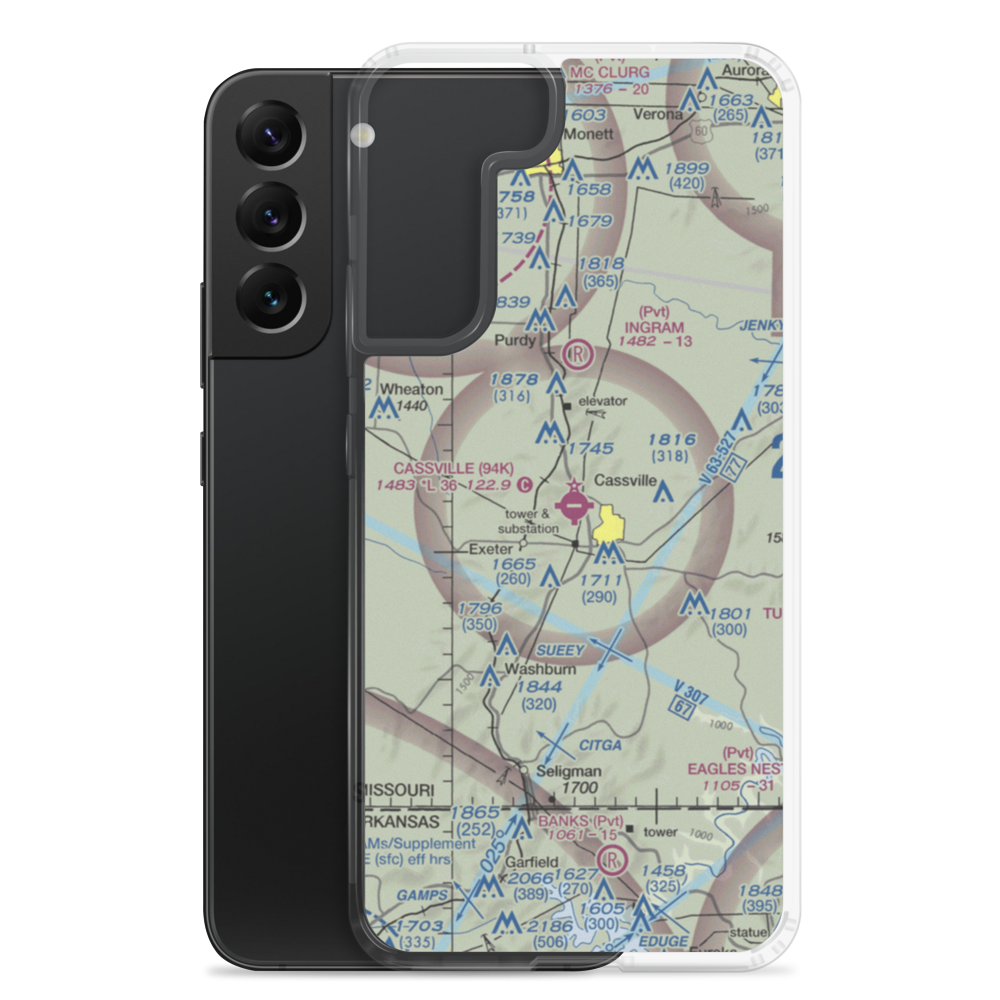 Cassville Municipal Airport (94K) VFR Sectional Samsung Case Samsung Galaxy S22 Plus model shown