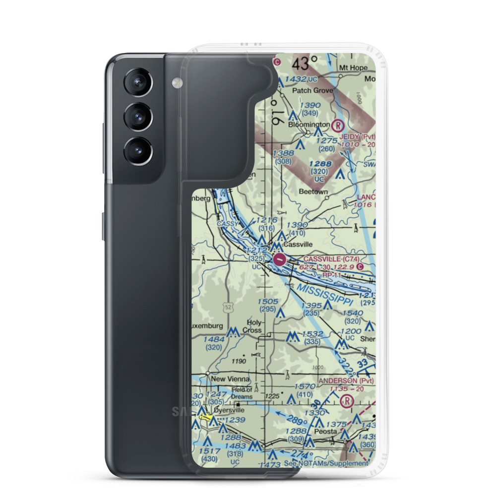 Cassville Municipal Airport (C74) VFR Sectional Samsung Case Samsung Galaxy S21 model shown