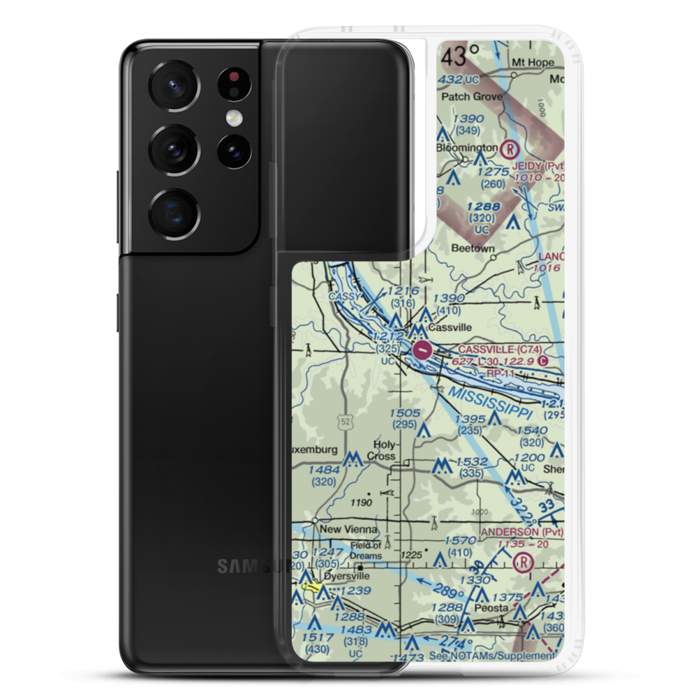 Cassville Municipal Airport (C74) VFR Sectional Samsung Case Samsung Galaxy S21 Ultra model shown