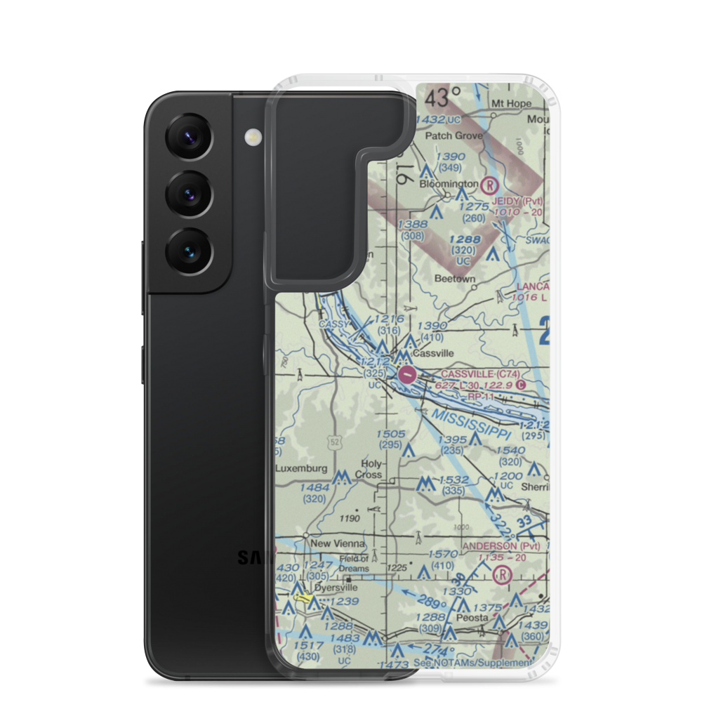 Cassville Municipal Airport (C74) VFR Sectional Samsung Case Samsung Galaxy S22 model shown