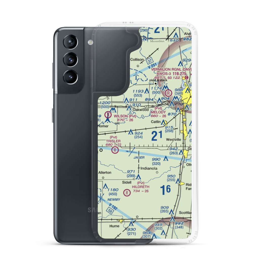 Cast Airport (5IS7) VFR Sectional Samsung Case Samsung Galaxy S21 model shown