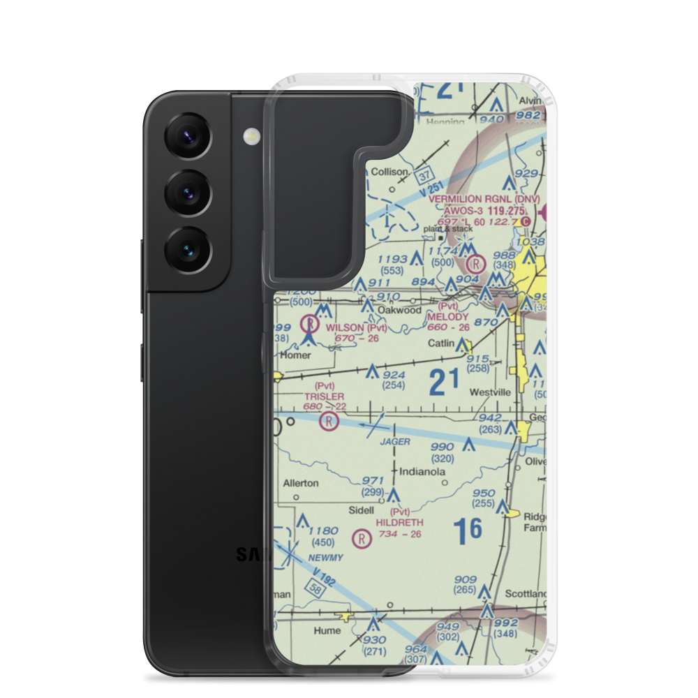 Cast Airport (5IS7) VFR Sectional Samsung Case Samsung Galaxy S22 model shown