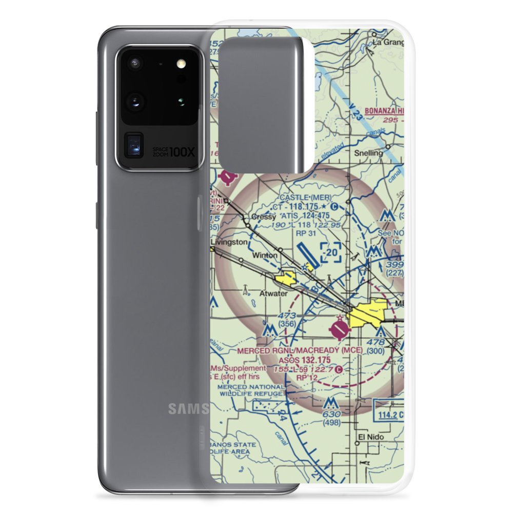 Castle Airport (MER) VFR Sectional Samsung Case Samsung Galaxy S20 Ultra model shown