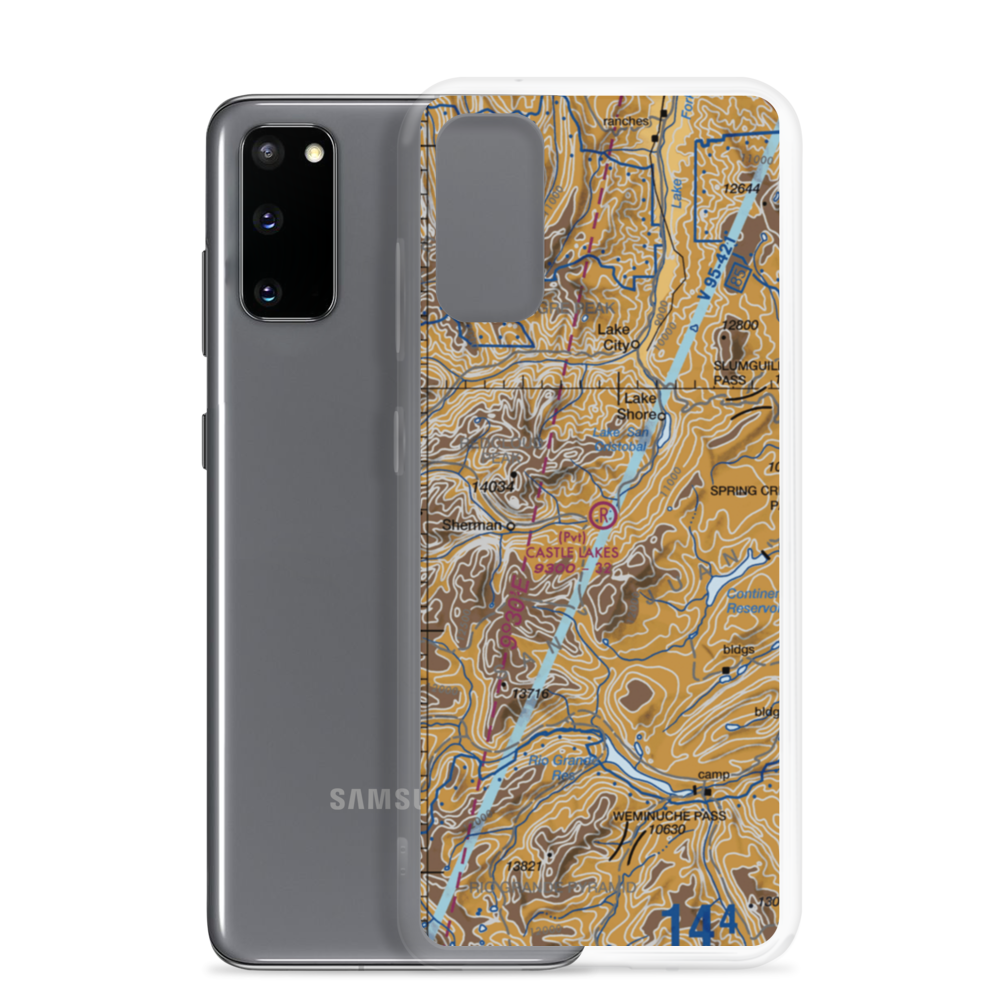 Castle Lakes Airport (CD32) VFR Sectional Samsung Case Samsung Galaxy S20 model shown