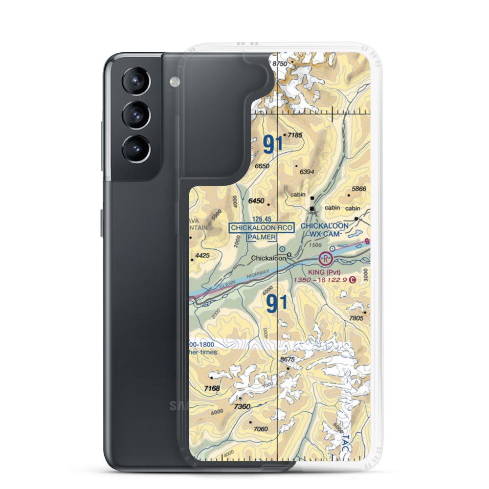 Castle Mountain Airstrip (48AK) VFR Sectional Samsung Case Samsung Galaxy S21 model shown