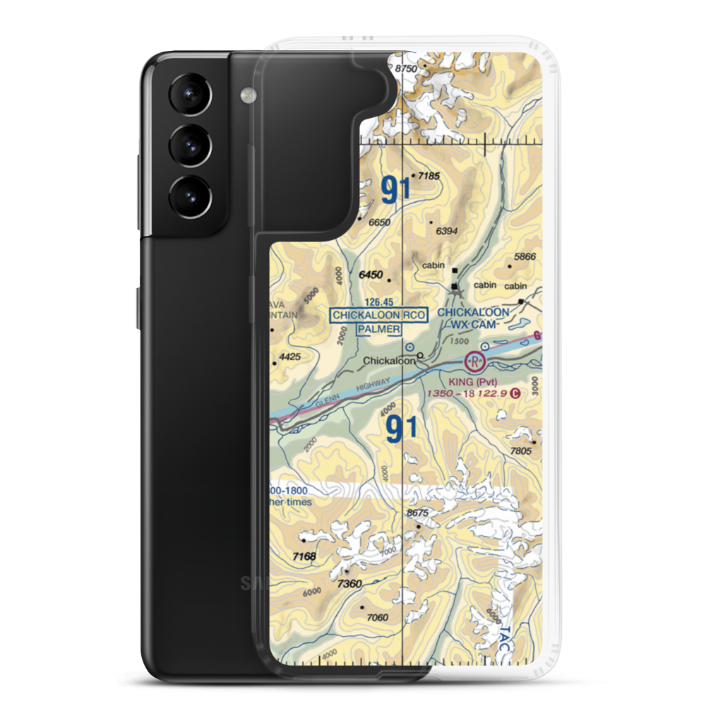 Castle Mountain Airstrip (48AK) VFR Sectional Samsung Case Samsung Galaxy S21 Plus model shown