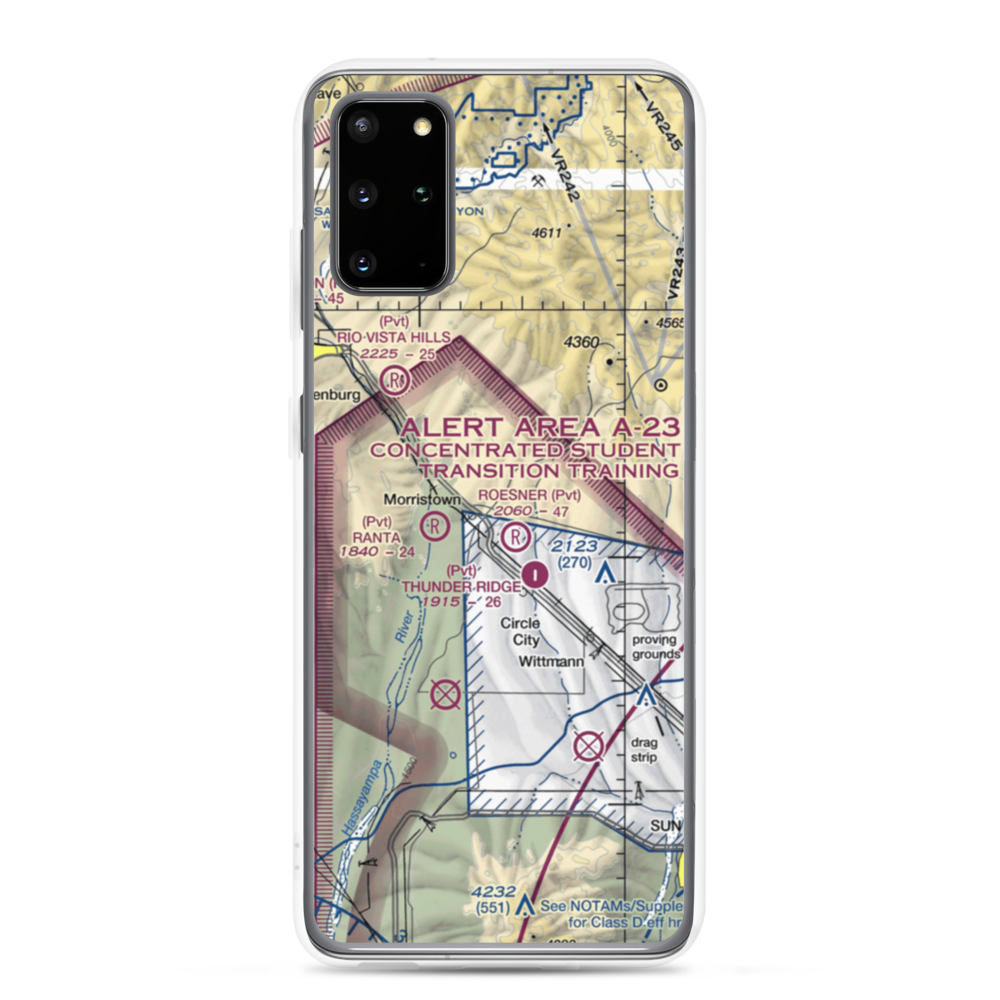 Castle Well Airport (0AZ5) VFR Sectional Samsung Case Samsung Galaxy S20 Plus model shown