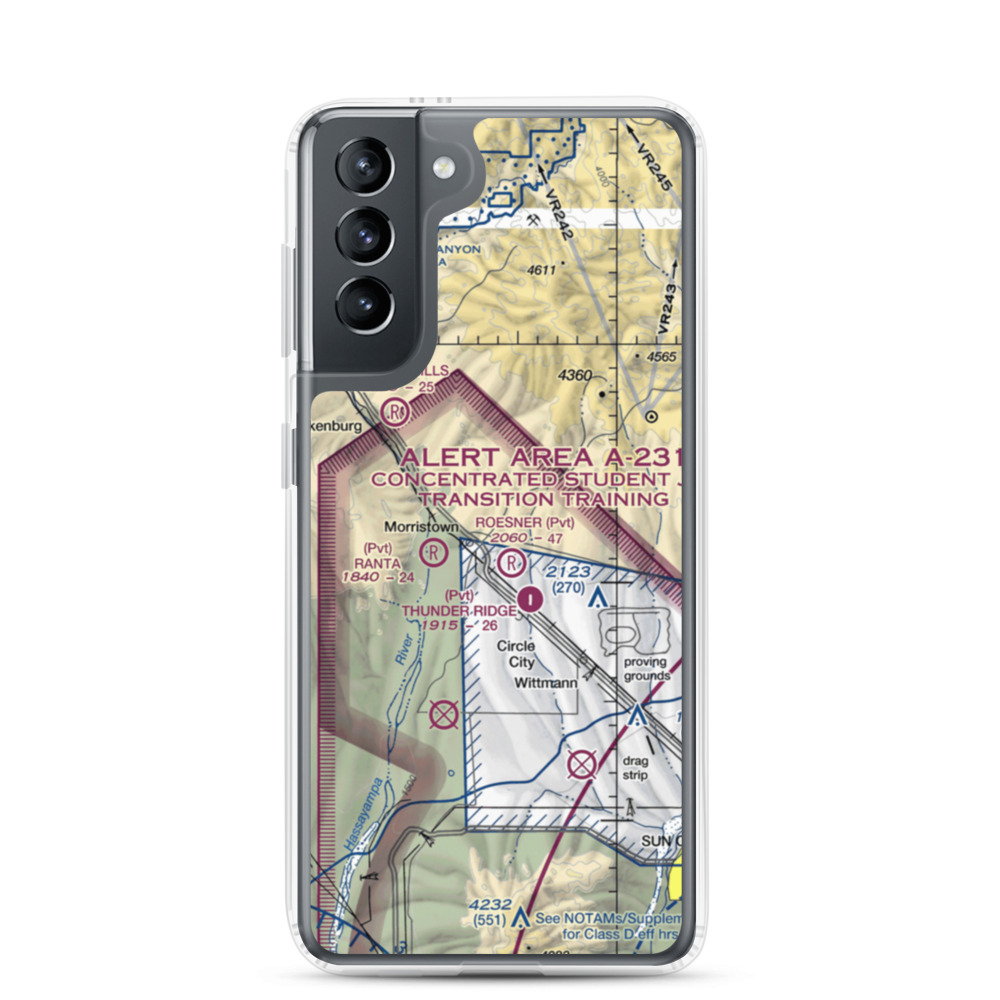 Castle Well Airport (0AZ5) VFR Sectional Samsung Case Samsung Galaxy S21 model shown