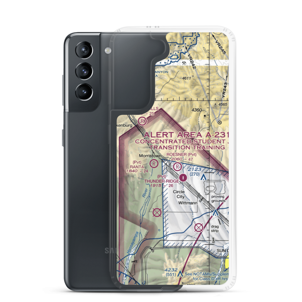 Castle Well Airport (0AZ5) VFR Sectional Samsung Case Samsung Galaxy S21 model shown
