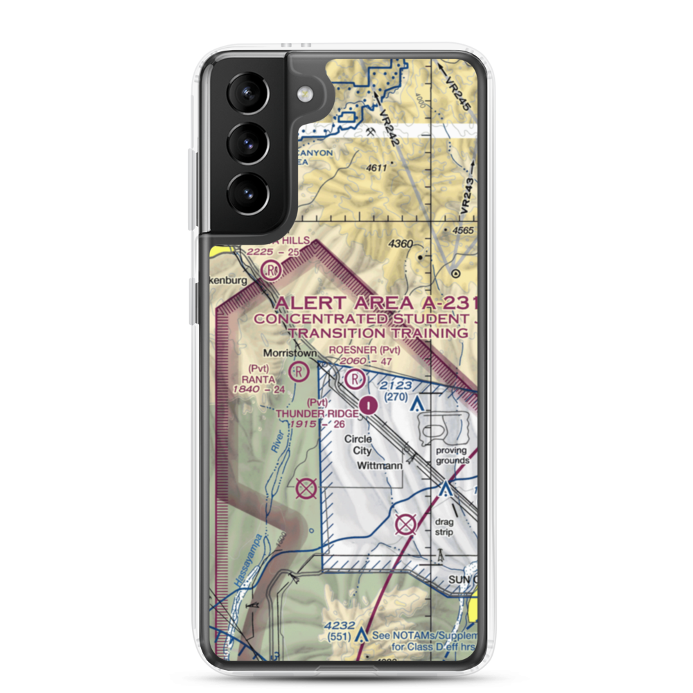 Castle Well Airport (0AZ5) VFR Sectional Samsung Case Samsung Galaxy S21 Plus model shown