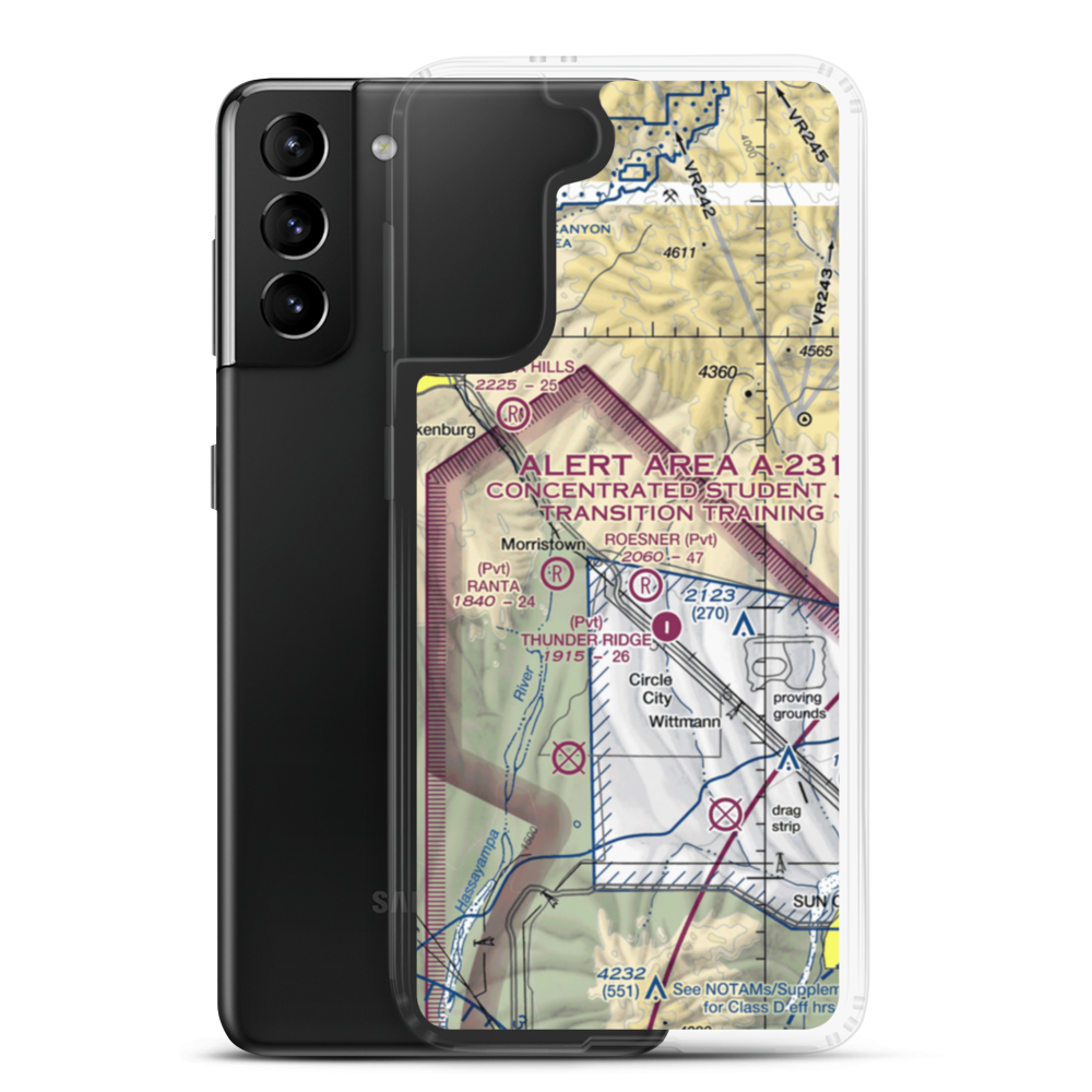 Castle Well Airport (0AZ5) VFR Sectional Samsung Case Samsung Galaxy S21 Plus model shown