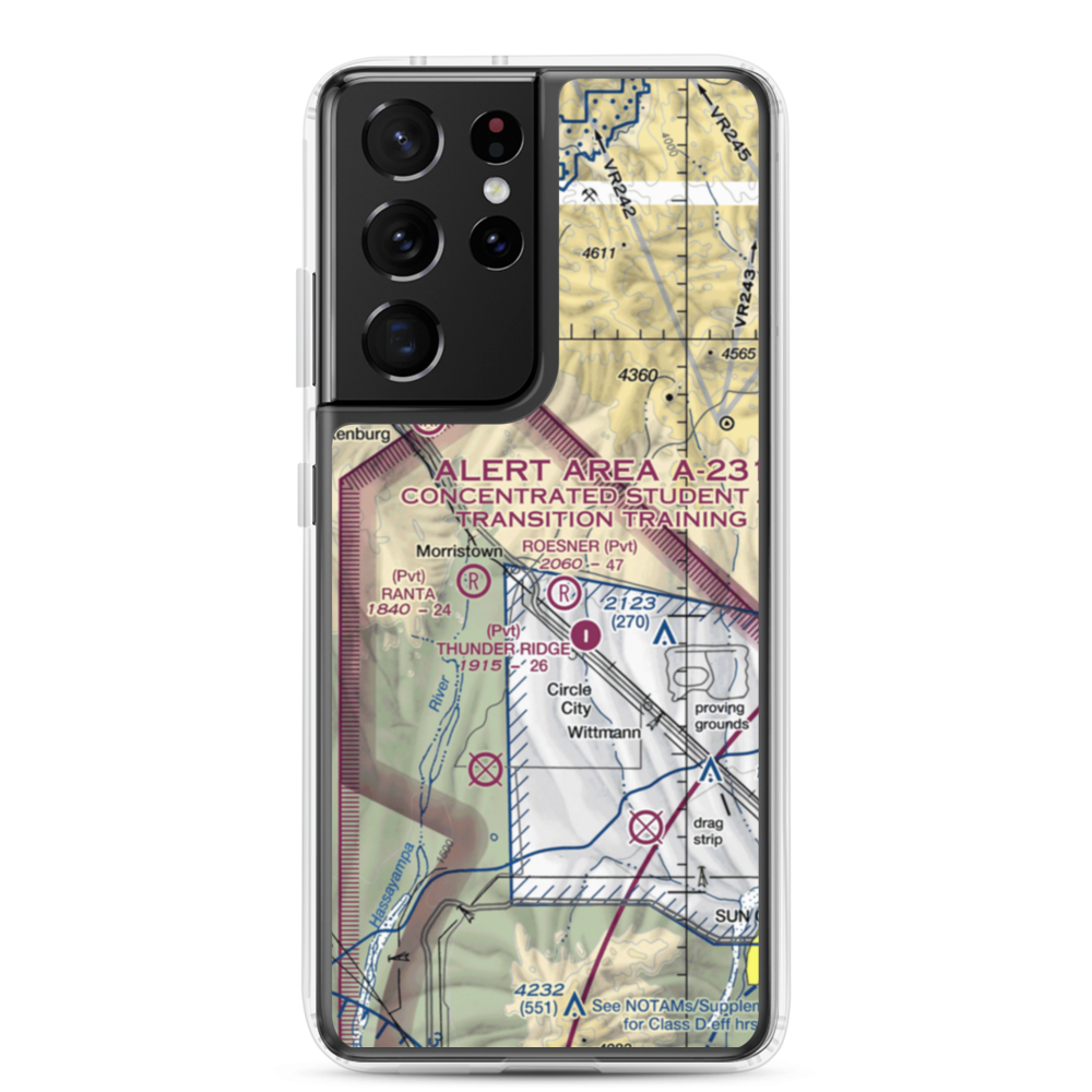 Castle Well Airport (0AZ5) VFR Sectional Samsung Case Samsung Galaxy S21 Ultra model shown