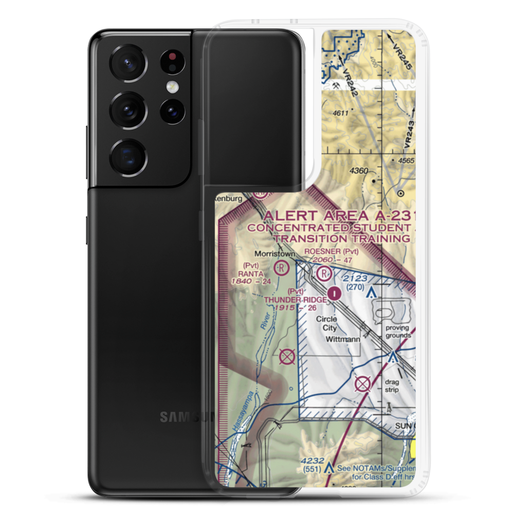 Castle Well Airport (0AZ5) VFR Sectional Samsung Case Samsung Galaxy S21 Ultra model shown