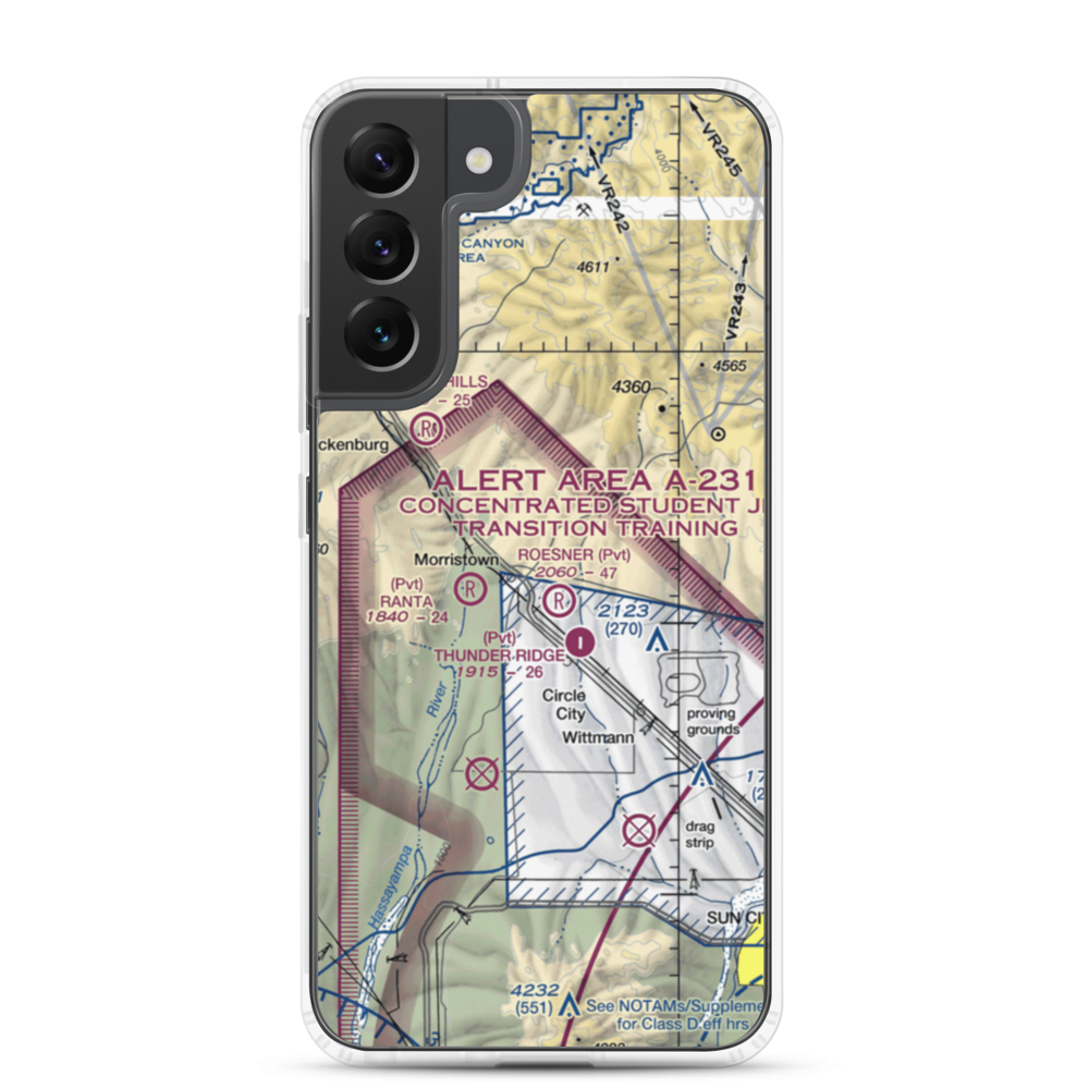 Castle Well Airport (0AZ5) VFR Sectional Samsung Case Samsung Galaxy S22 Plus model shown