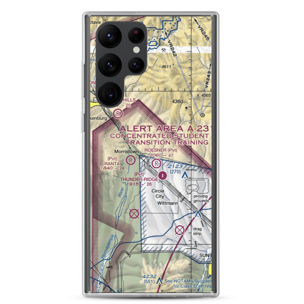 Castle Well Airport (0AZ5) VFR Sectional Samsung Case Samsung Galaxy S22 Ultra model shown