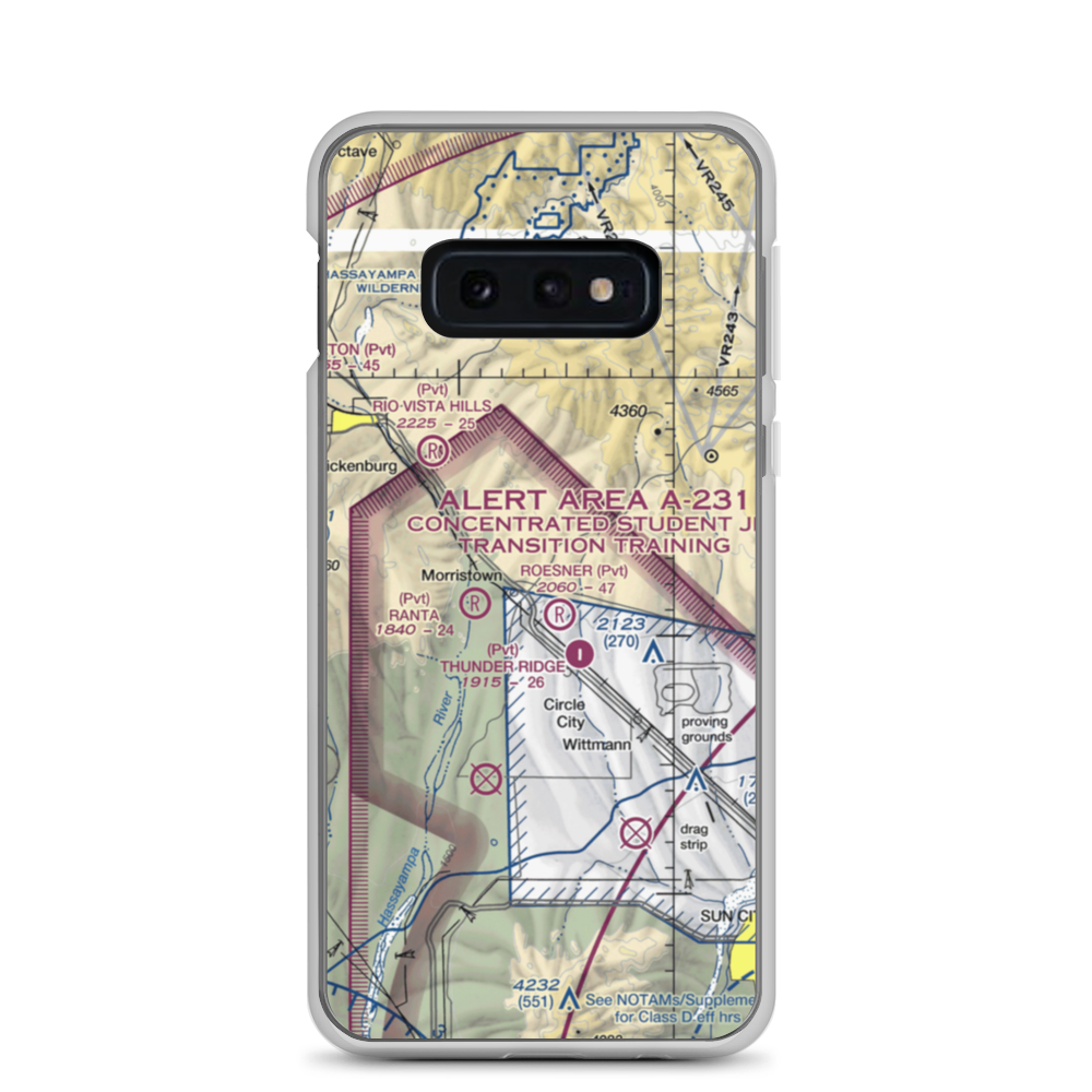Castle Well Airport (0AZ5) VFR Sectional Samsung Case Samsung Galaxy S10e model shown