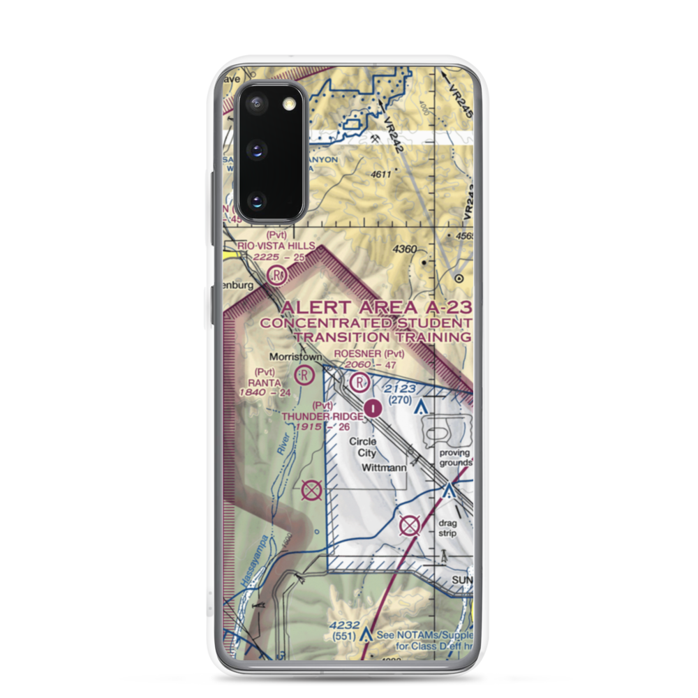 Castle Well Airport (0AZ5) VFR Sectional Samsung Case Samsung Galaxy S20 model shown