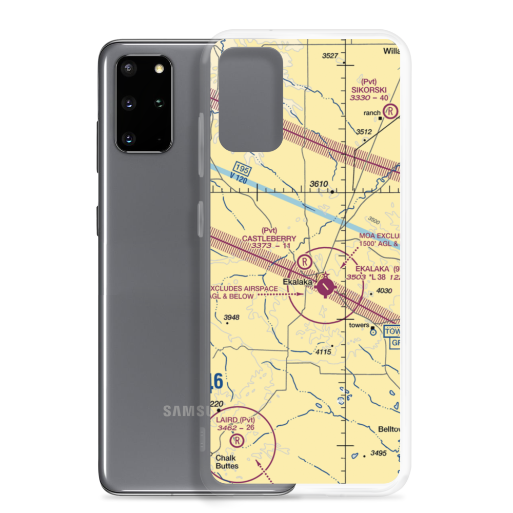 Castleberry Airport (MT45) VFR Sectional Samsung Case Samsung Galaxy S20 Plus model shown