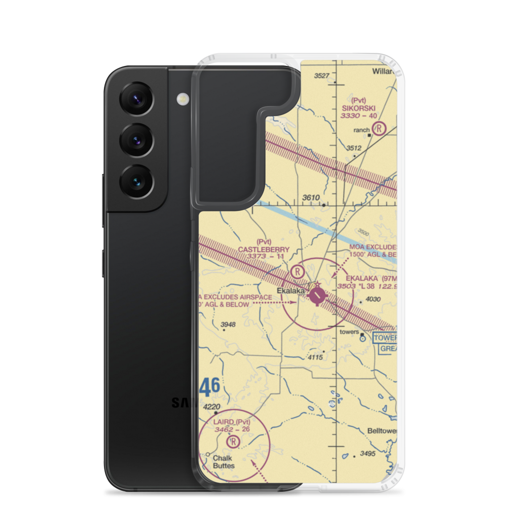 Castleberry Airport (MT45) VFR Sectional Samsung Case Samsung Galaxy S22 model shown