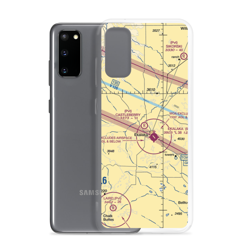 Castleberry Airport (MT45) VFR Sectional Samsung Case Samsung Galaxy S20 model shown